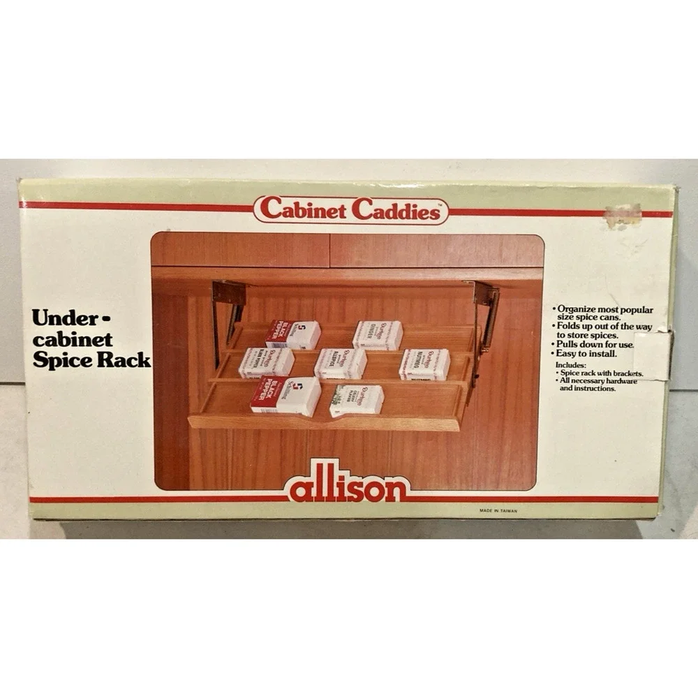 Vintage Allison Cabinet Caddies Pull Down Under Cabinet Spice Rack NOS In Box